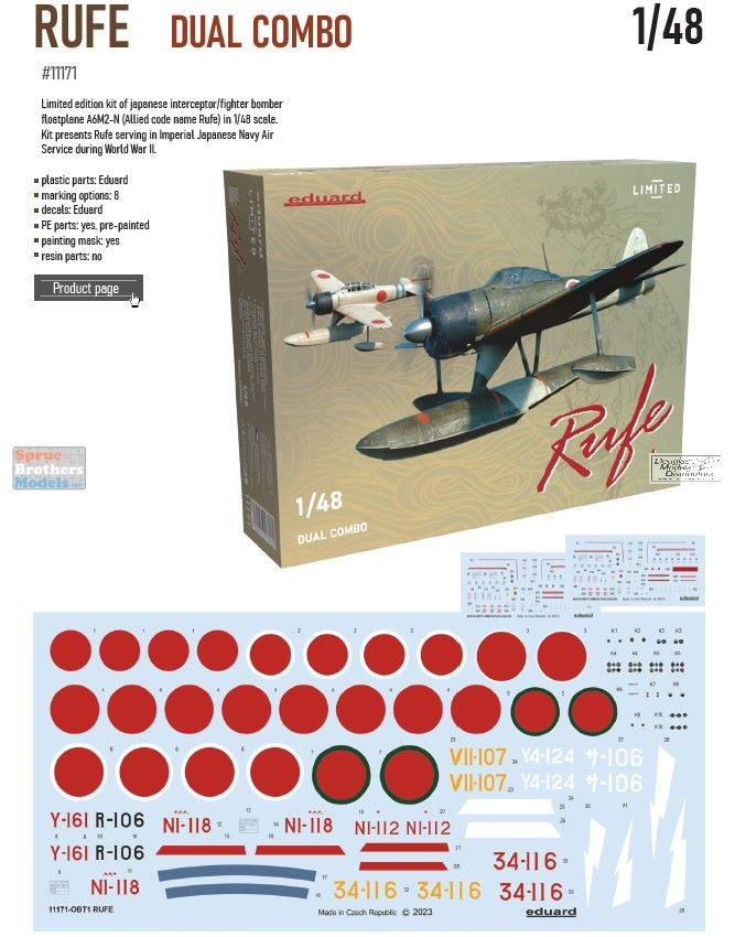 EDU11171 1:48 Eduard 'Rufe' A6M2-N Type 2 Seaplane Fighter