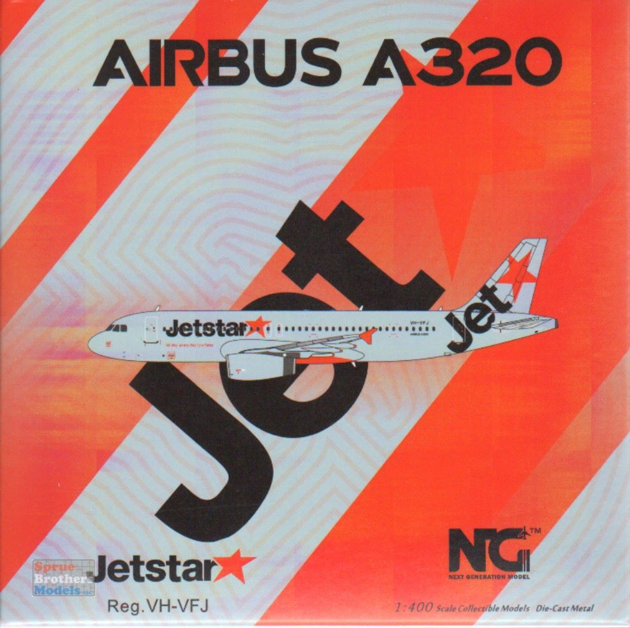 NGM15011 1:400 NG Model Jetstar Airbus A320-200 Reg #VH-VFJ  (pre-painted/pre-built)