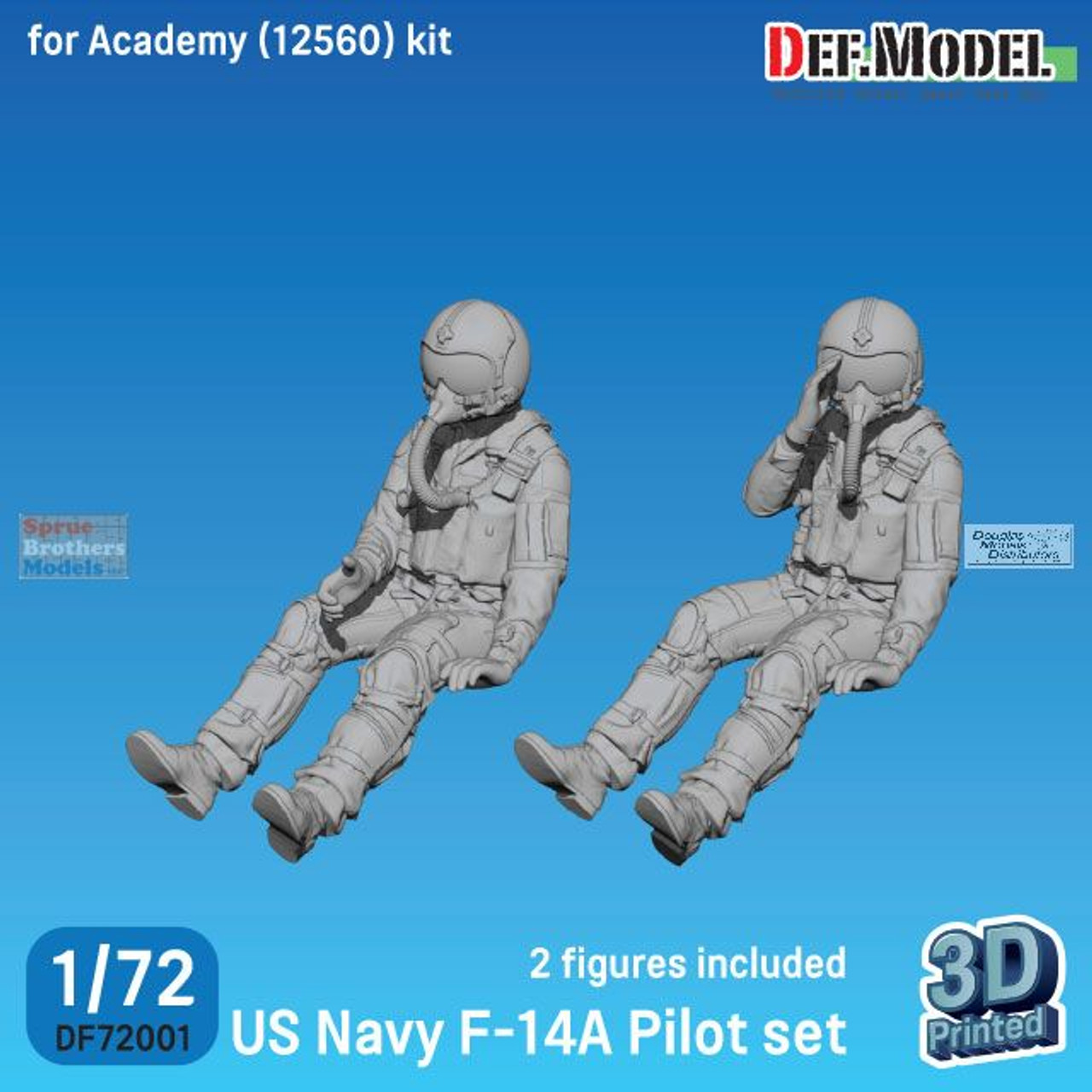 DEFDF72001 1:72 DEF Model Figure Set - US Navy F-14A Tomcat Pilot Figure  Set (ACA kit)