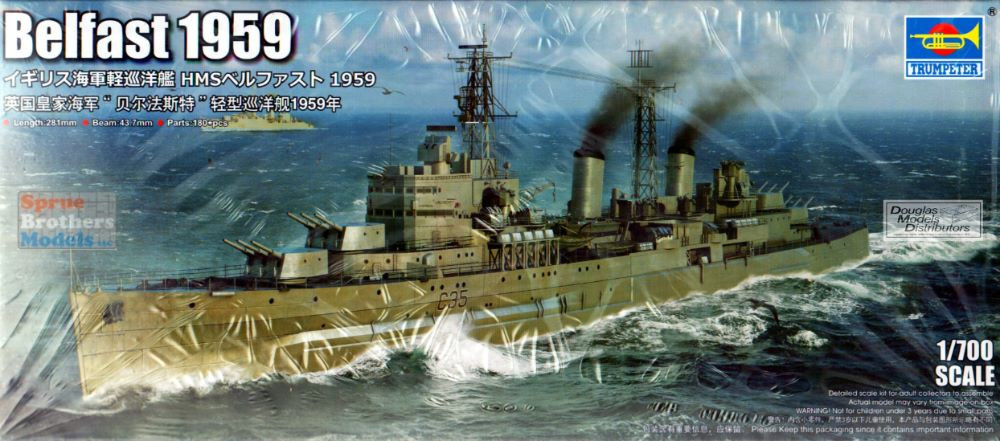 TRP06702 1:700 Trumpeter HMS Belfast 1959 - Sprue Brothers Models LLC