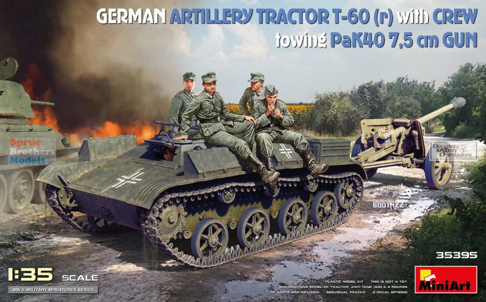 MIA35395 1:35 Miniart German Artillery Tractor T-60(r) with Crew