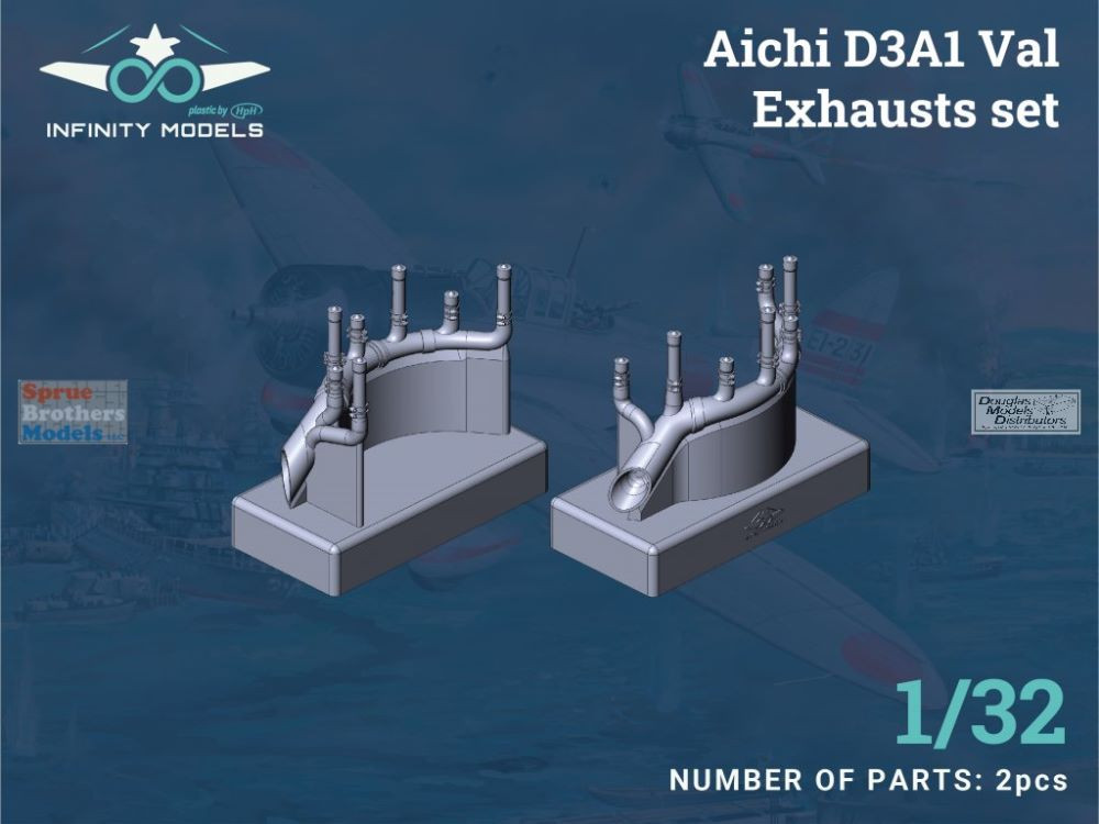 IFM3206-03 1:32 Infinity Models Aichi D3A1 Val Exhaust Set (IFM