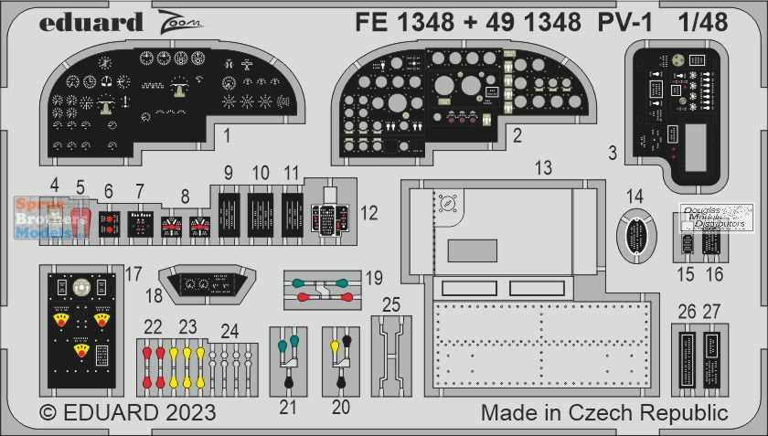 Eduard パーツセット EDUFE1348 1:48 Eduard Color Zoom PE - PV-1 Ventura (ACA kit