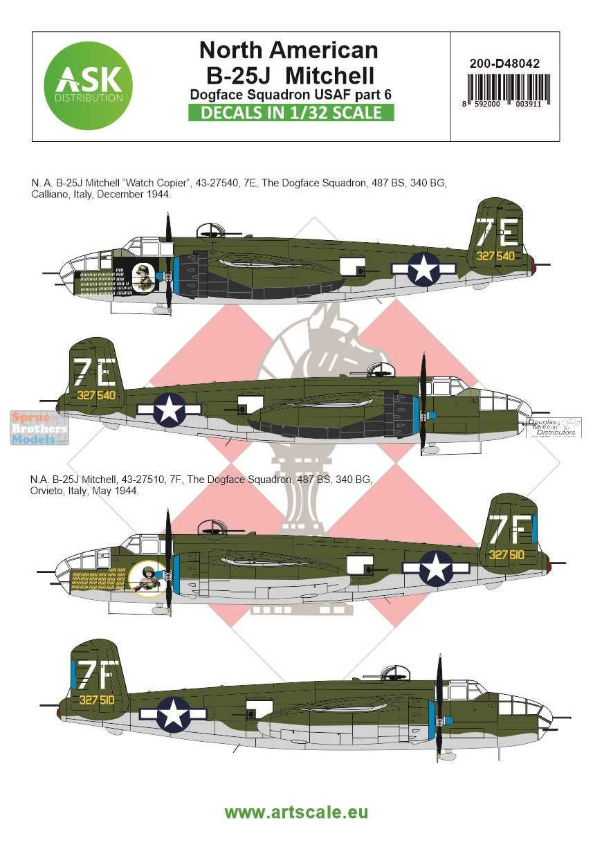 ASKD48042 1:48 ASK/Art Scale Decals - B-25J Mitchell Part 6