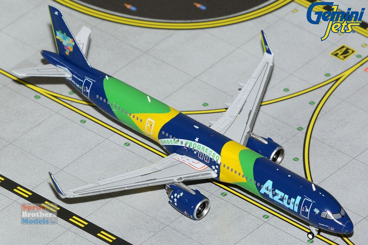 GEMGJ2073 1:400 Gemini Jets Azul Airbus A321neo #PR-YJE 'Brazilian Flag'  (pre-painted/pre-built)