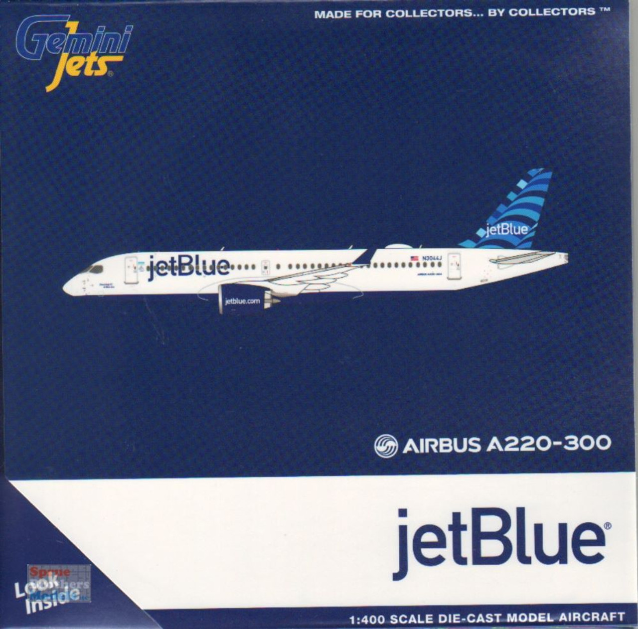 GEMGJ2182 1:400 Gemini Jets jetBlue Airbus A220-300 Reg #N3044J  (pre-painted/pre-built)