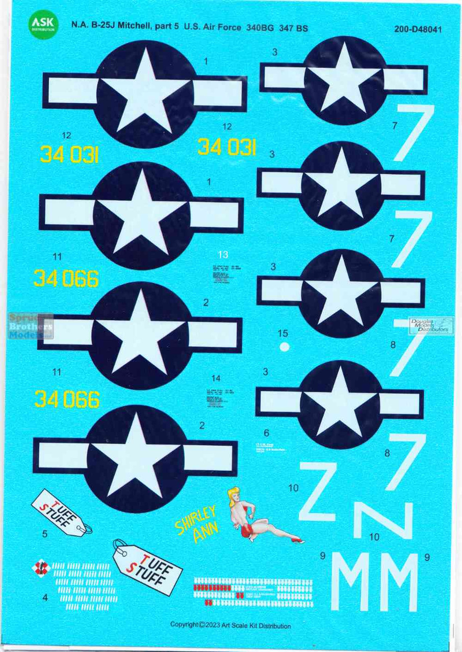 ASKD48041 1:48 ASK/Art Scale Decals - B-25J Mitchell Part 5