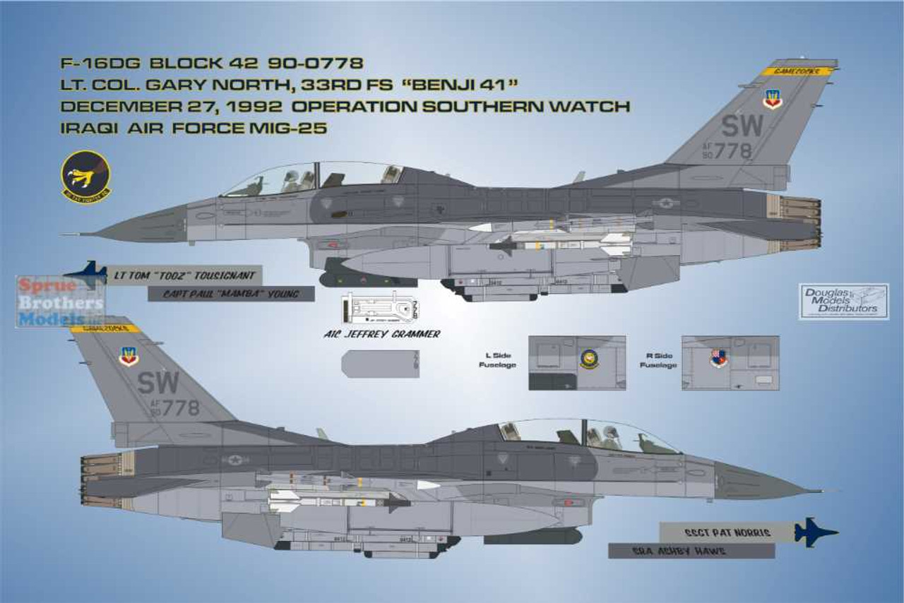 BMA48028 1:48 Bullseye Model Aviation Decals - F-16C F-16CJ F-16CG F-16DG  Falcon 'Killer Vipers'