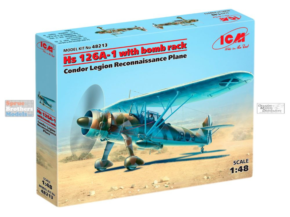 ICM48213 1:48 ICM Hs126B-1 with Bomb Rack Condor Legion