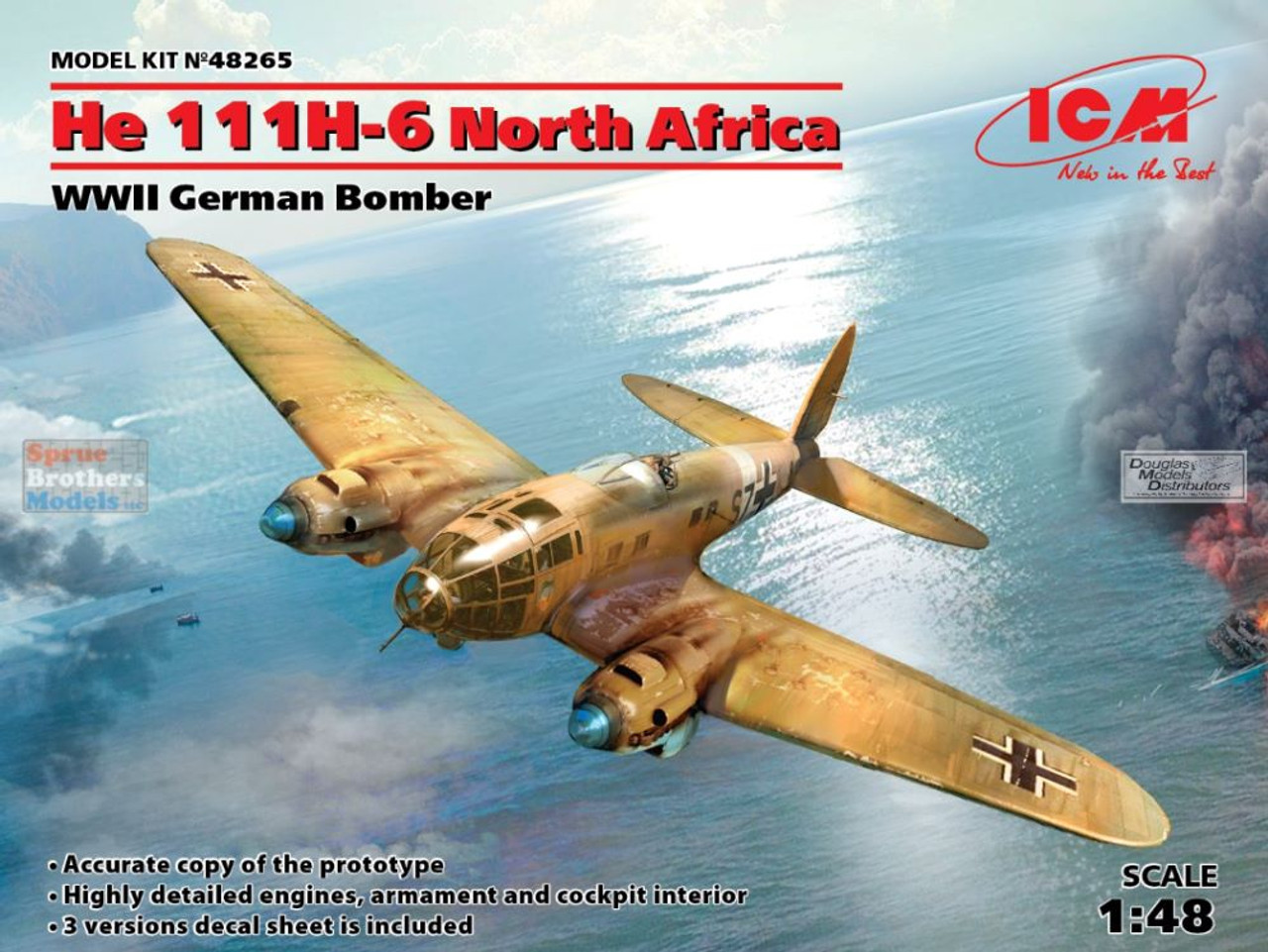 ICM48265 1:48 ICM He111H-6 North Africa - Sprue Brothers Models LLC