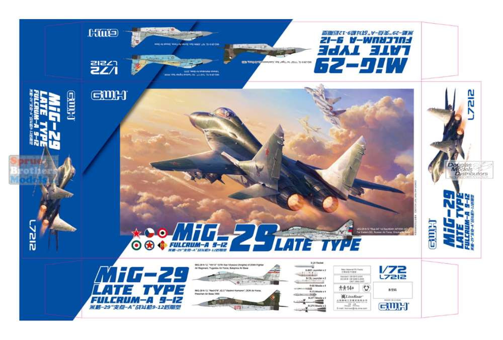 LNRL7212 1:72 Great Wall Hobby MiG-29A Fulcrum 9-12 Late Type