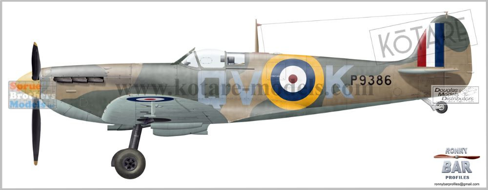KOTK32601 1:32 Kotare Spitfire Mk.Ia 'Brian Lane' - Sprue Brothers