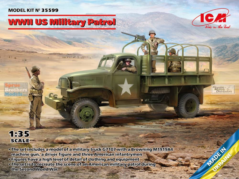 ICM35599 1:35 ICM WW2 US Military Patrol (G7107 with MG M1919A4