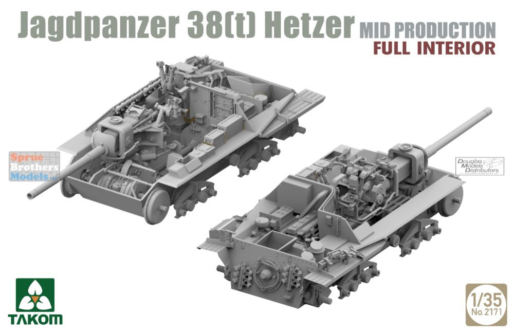 TAK02171 1:35 Takom Jagdpanzer 38(t) Hetzer Mid [Full Interior