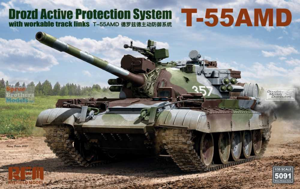 RFMRM5091 1:35 Rye Field Model T-55AMD Drozd Active Protection