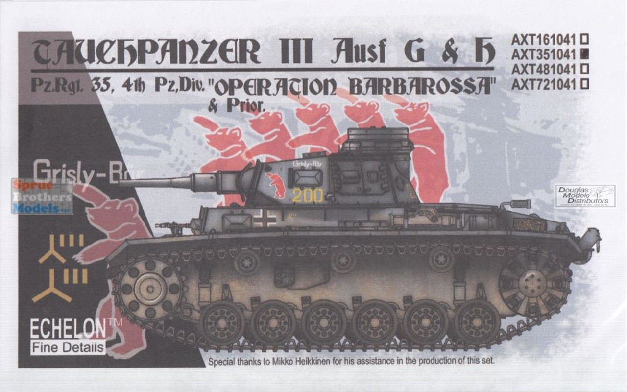 ECH351041 1:35 Echelon Tauchpanzer III Ausf.G & H Operation