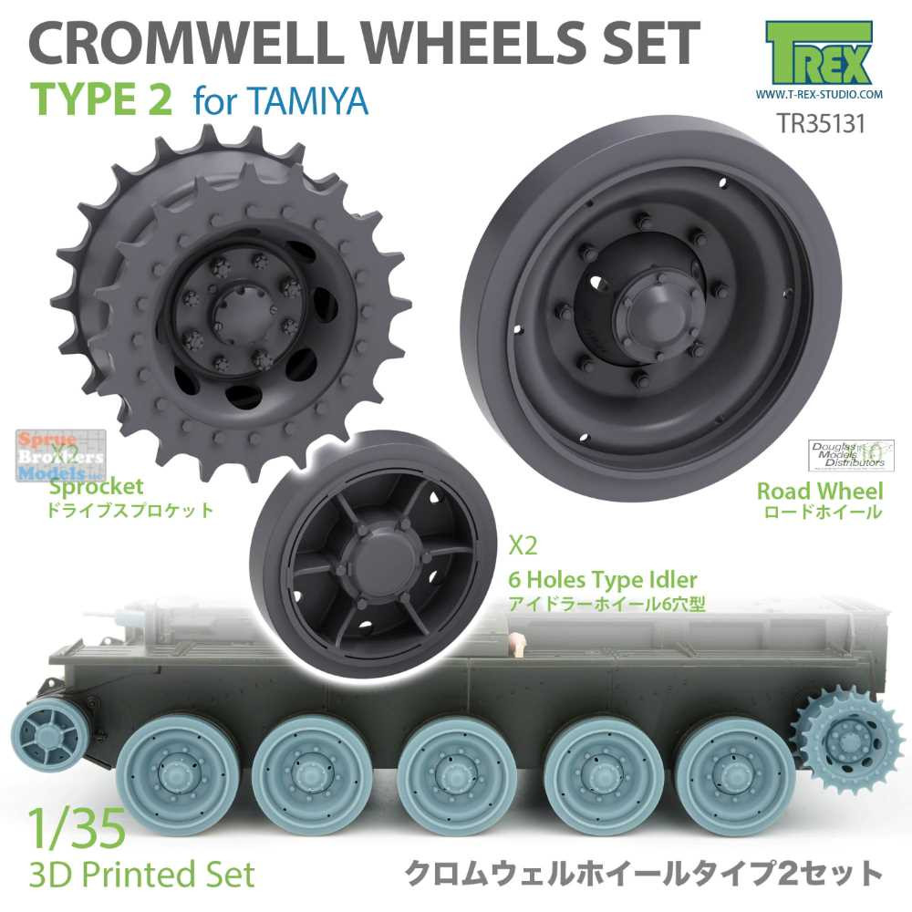 TRXTR35131 1:35 TRex - Cromwell Wheels Set Type 2 (TAM kit