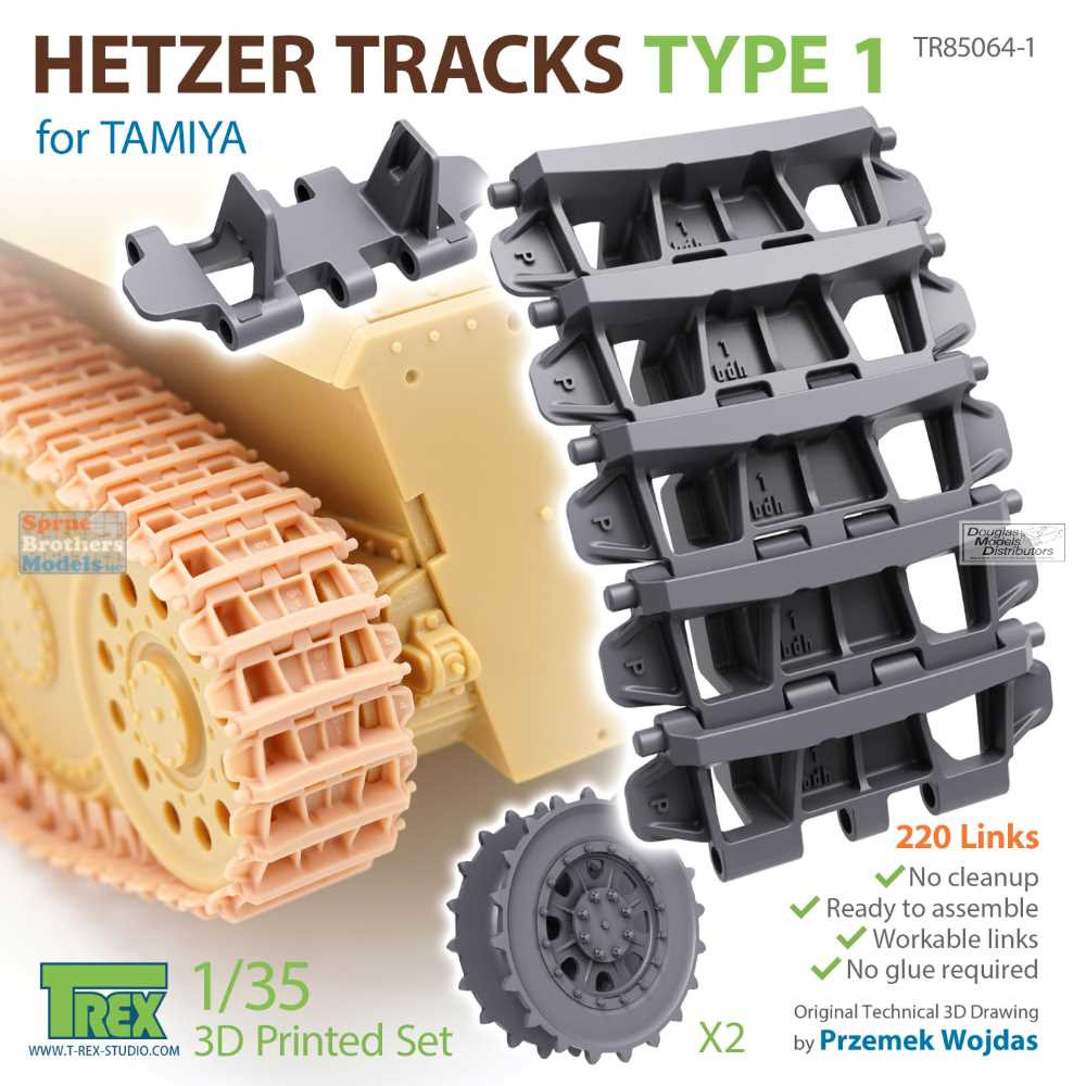 トイガン Takeo TRXTR85064-1 1:35 TRex - Hetzer Tracks Type 1 (TAM kit) - Sprue