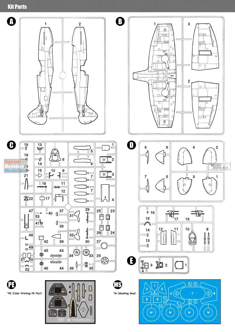 WPD14817 1:48 Wolfpack Spitfire Mk.XIVc - Sprue Brothers Models LLC