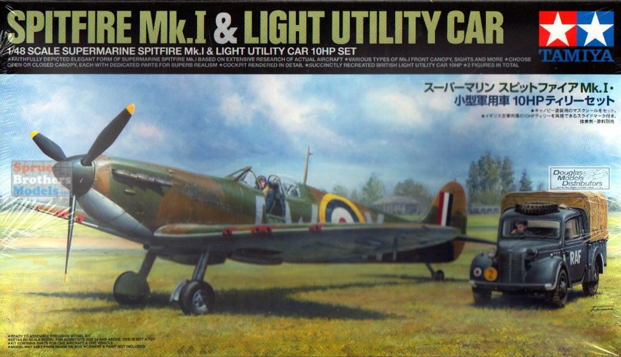 TAM25211 1:48 Tamiya Spitfire Mk.I & Light Utility Car - Sprue Brothers  Models LLC