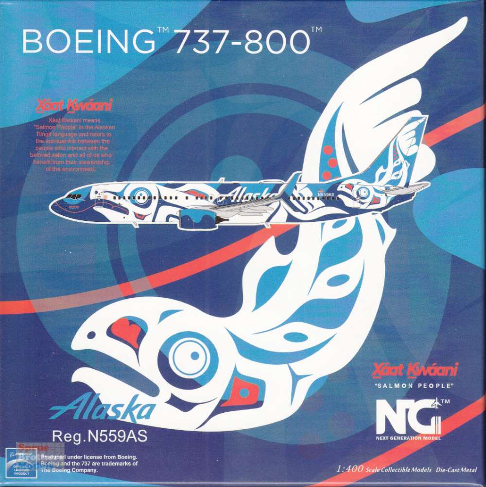 【残り3！新品・未開封】KNK クナクン / AIRLINE（2枚セット） NGM58196 1:400 NG Model Alaska Airlines B737-800(S) Reg #N559AS