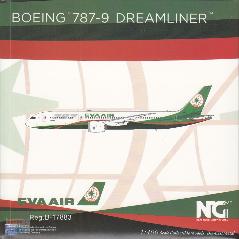 NGM55108 1:400 NG Model EVA Airways B787-9 Reg #B-17883 (pre