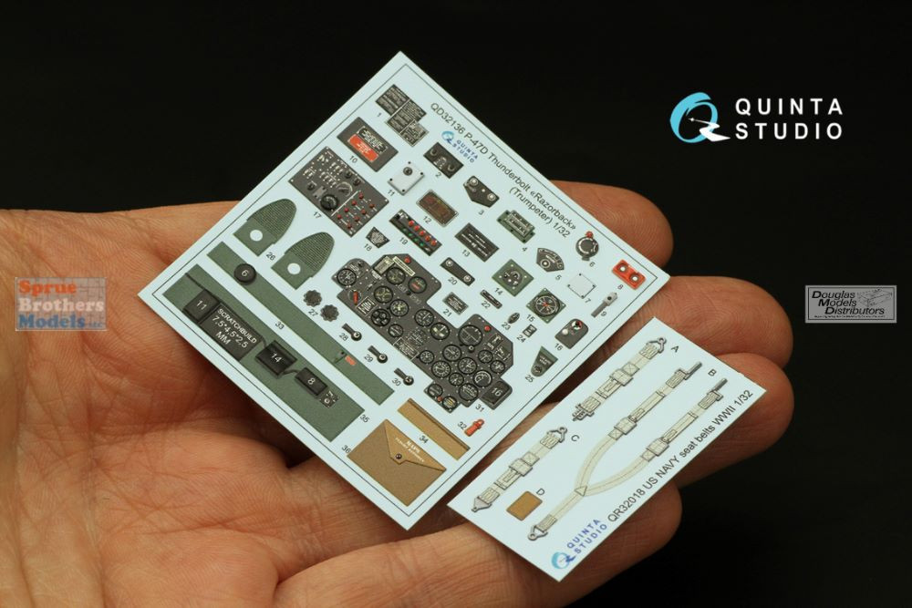 QTSQD32136 1:32 Quinta Studio Interior 3D Decal - P-47D