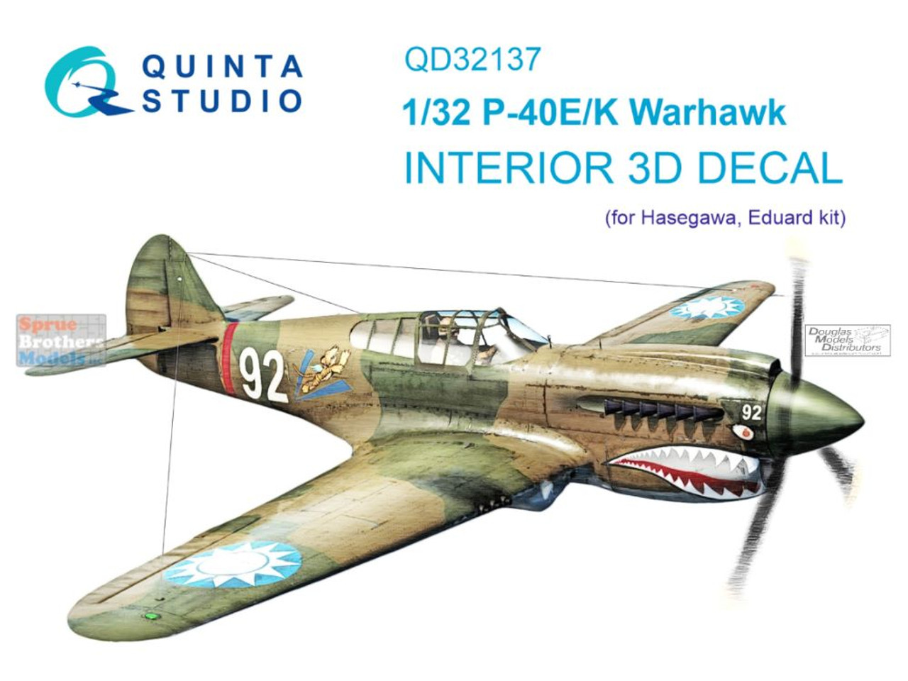 QTSQD32137 1:32 Quinta Studio Interior 3D Decal - P-40E P