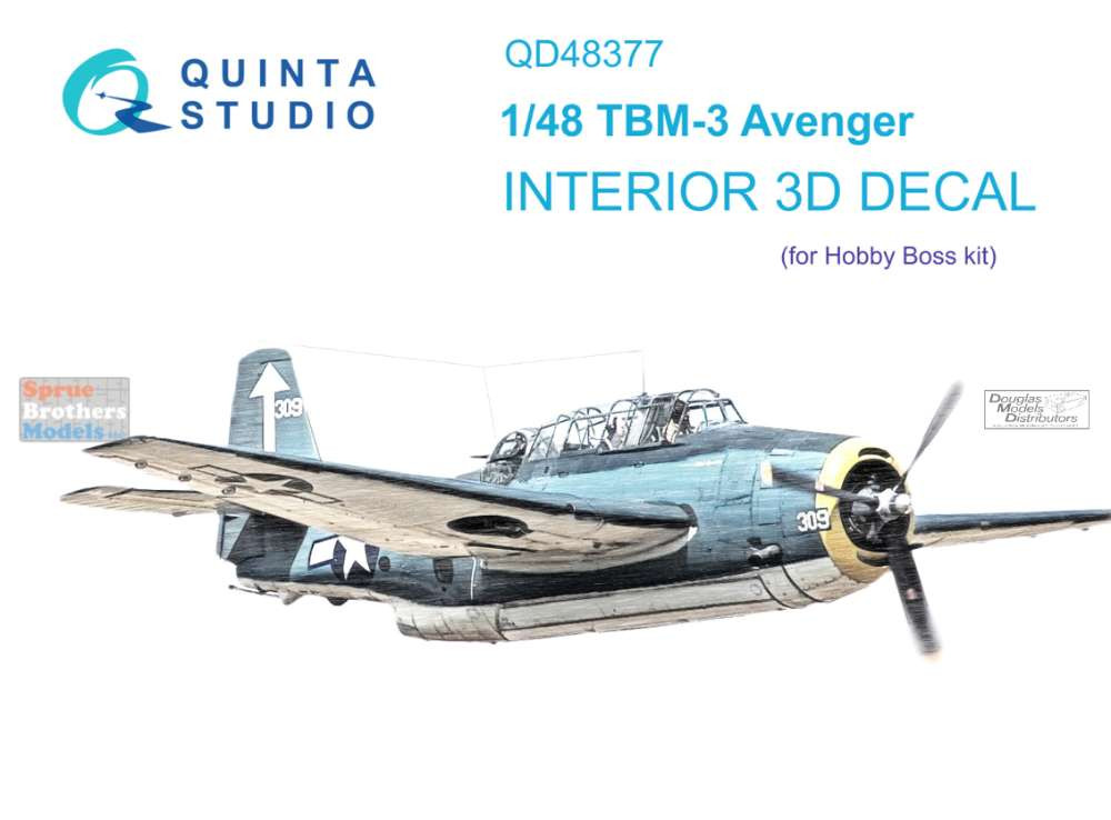 QTSQD48377 1:48 Quinta Studio Interior 3D Decal - TBM-3 Avenger