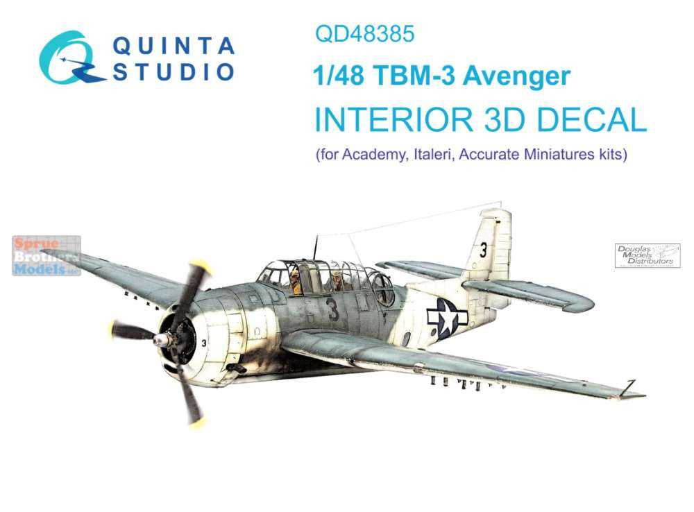 QTSQD48385 1:48 Quinta Studio Interior 3D Decal - TBM-3 Avenger