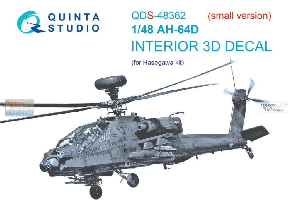 QTSQDS48362 1:48 Quinta Studio Interior 3D Decal - AH-64D Apache