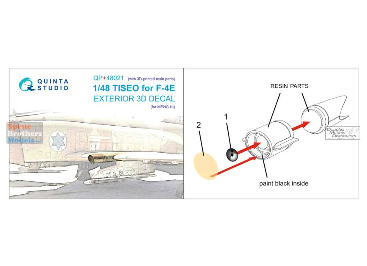 QTSQP48021R 1:48 Quinta Studio 3D Decal - TISEO for F-4E Phantom II with  Resin Part (MNG kit)