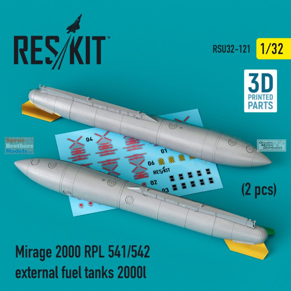 RESRSU320121U 1:32 ResKit Mirage 2000 RPL 541/542 External Fuel