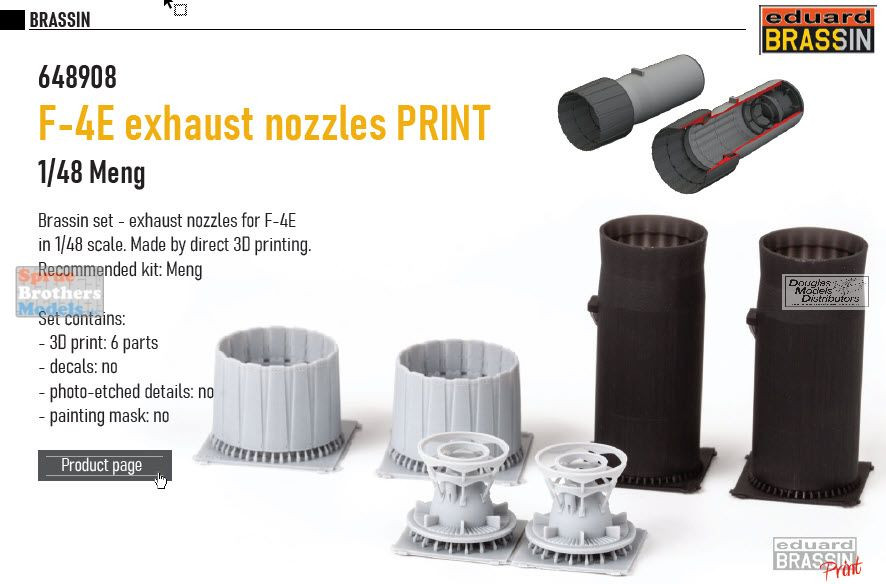 EDU648908 1:48 Eduard Brassin Print - F-4E Phantom II Exhaust