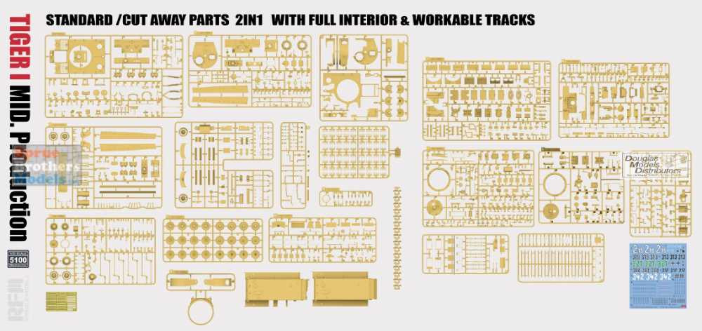 RFMRM5100 1:35 Rye Field Model Tiger I Mid with Cutaway Parts with