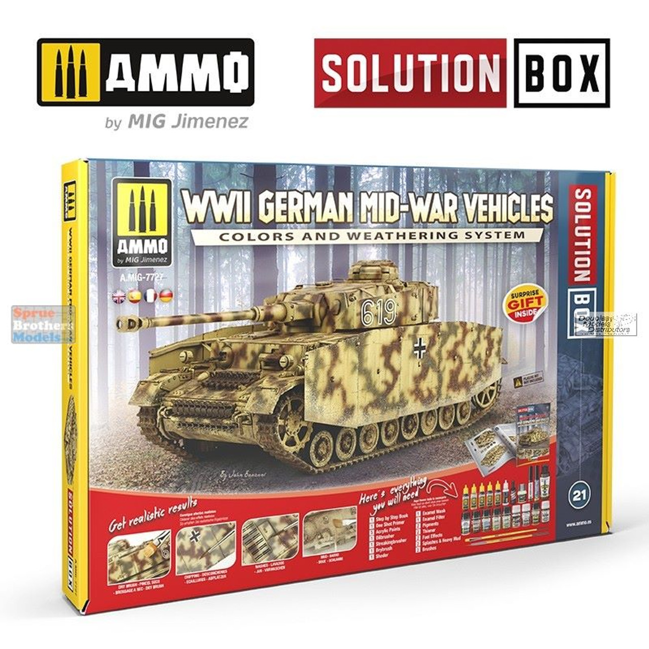 AMM7727 AMMO by Mig Solutions Box - WW2 German Mid-War Vehicles Colors and  Weathering System