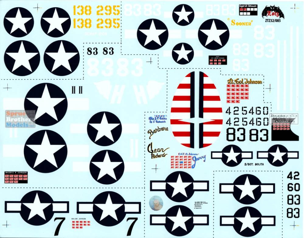 ZTZ32085 1:32 Zotz Decals - Gerald 'Jerry' Johnson - Ace of the