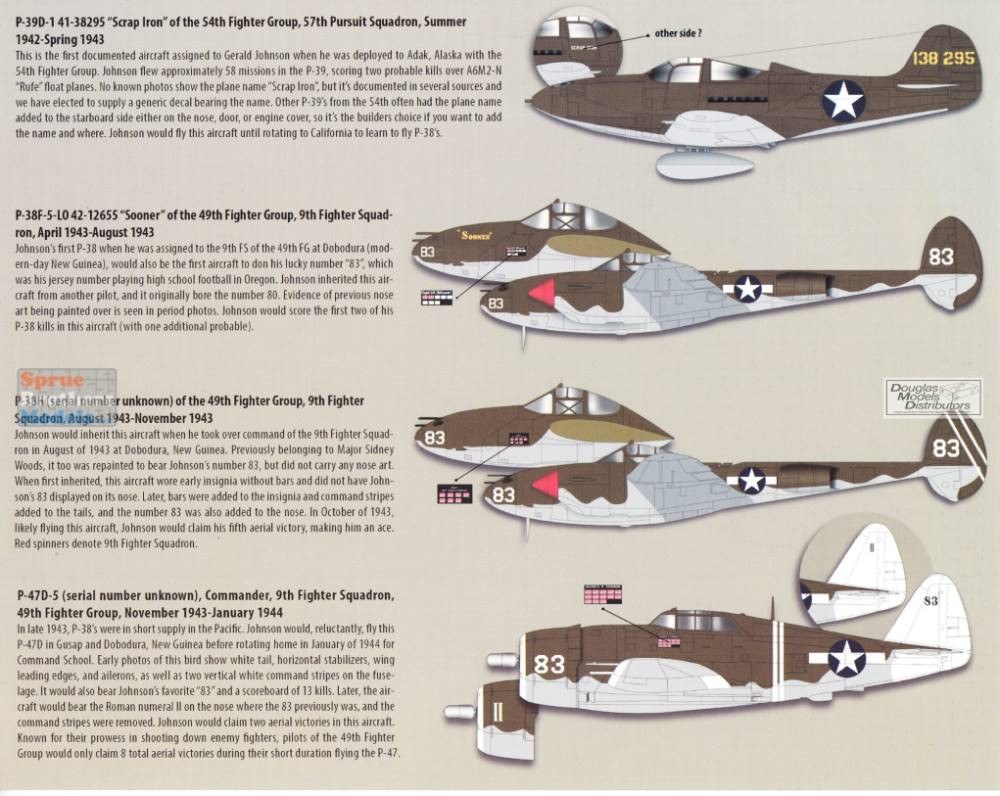ZTZ48050 1:48 Zotz Decals - Gerald 'Jerry' Johnson - Ace of the