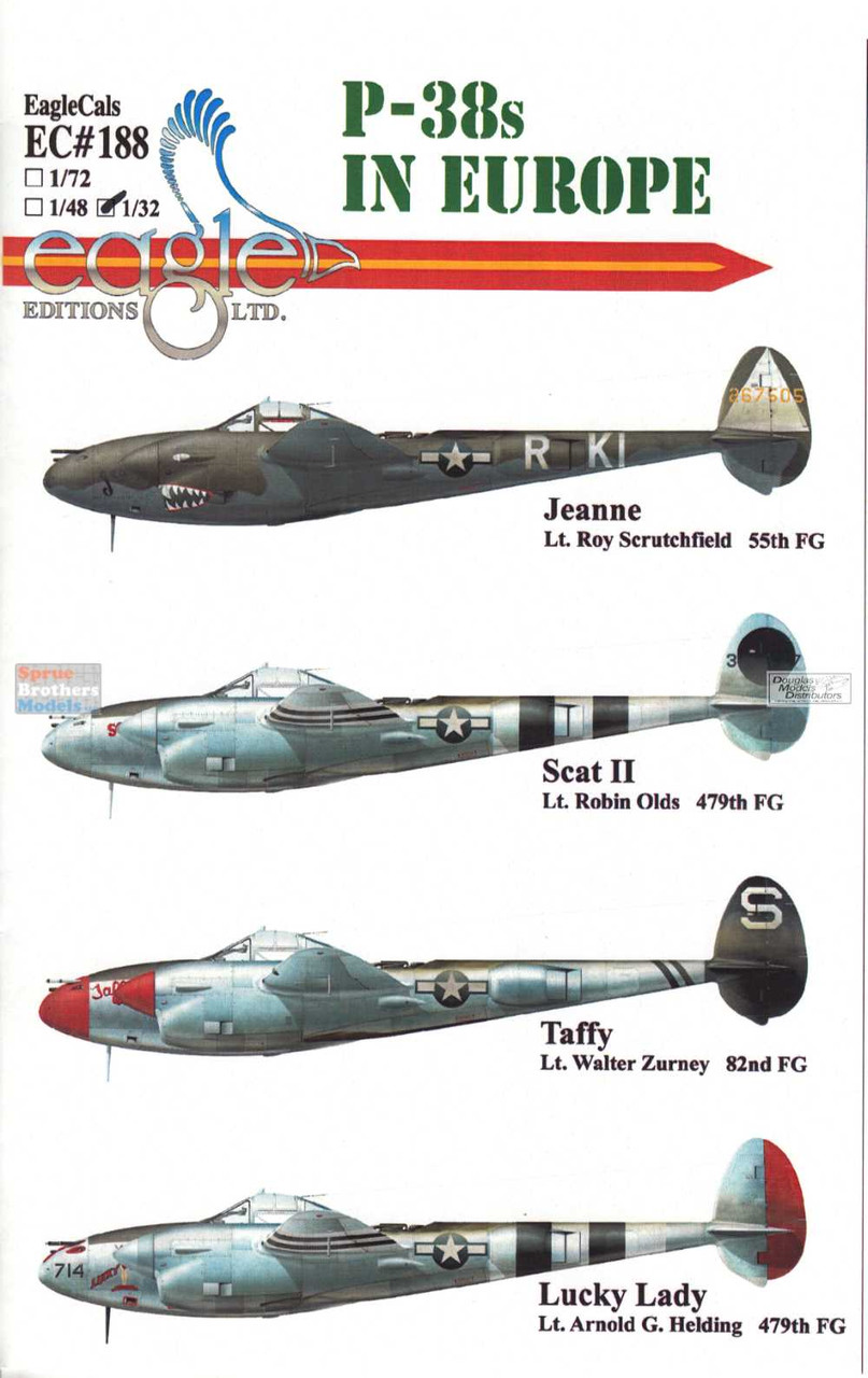 ECL32188 1:32 Eagle Editions P-38 Lightning in Europe - Sprue