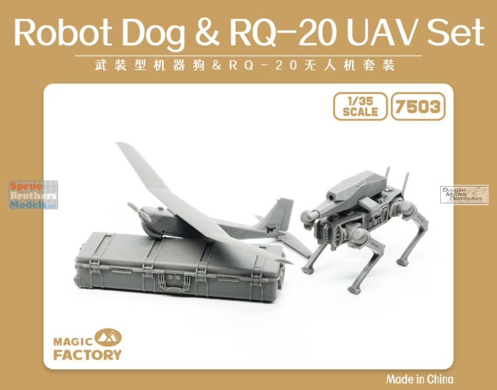 MGF7503 1:35 Magic Factory Armed Robot Dog & RQ-20 UAV Set - Sprue