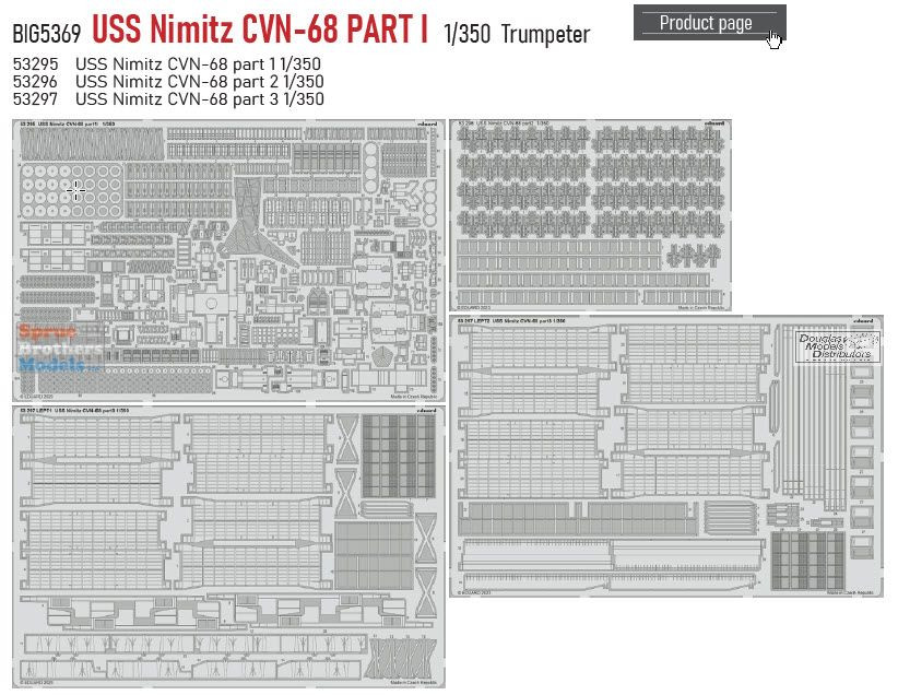 EDUBIG5369 1:350 Eduard BIG ED USS Nimitz CVN-68 Part 1 PE Super
