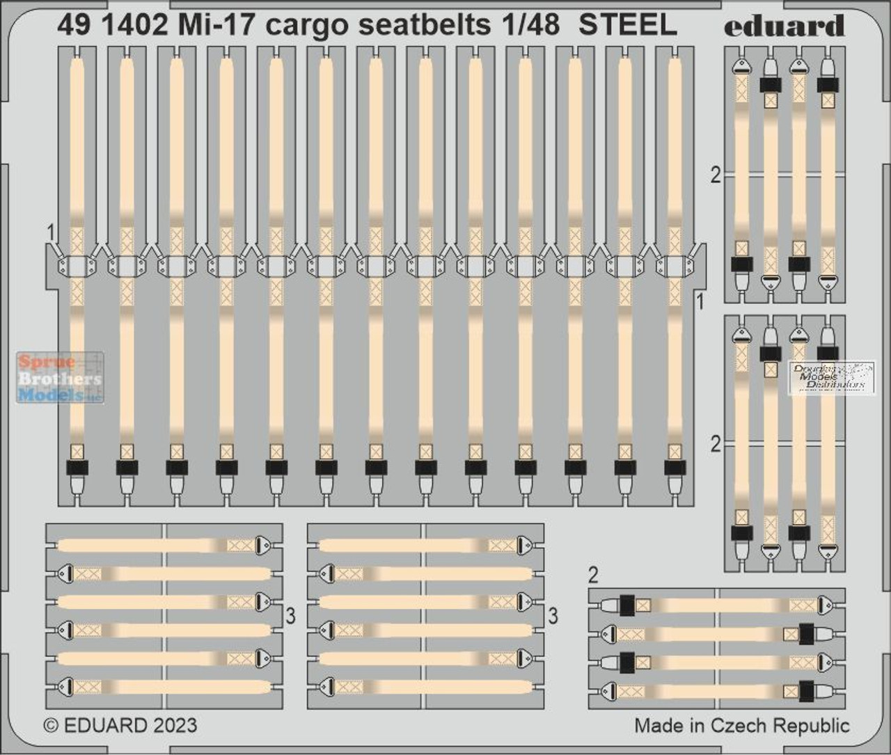 EDU491402 1:48 Eduard Color PE - Mi-17 Hip Cargo Seatbelts (TRP kit)