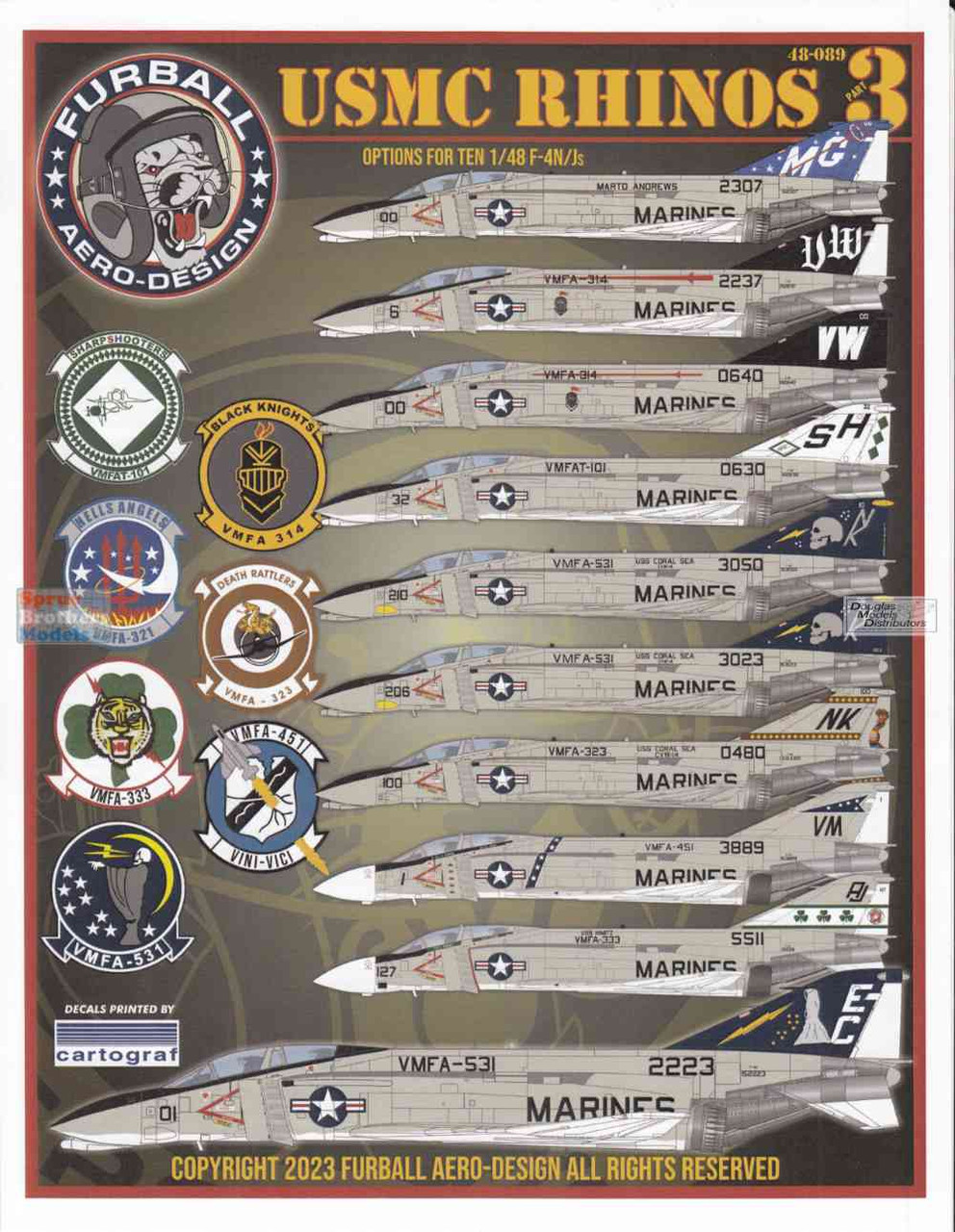 Furuta シール FUR48089 1:48 Furball Aero Design F-4J F-4N Phantom II 'USMC