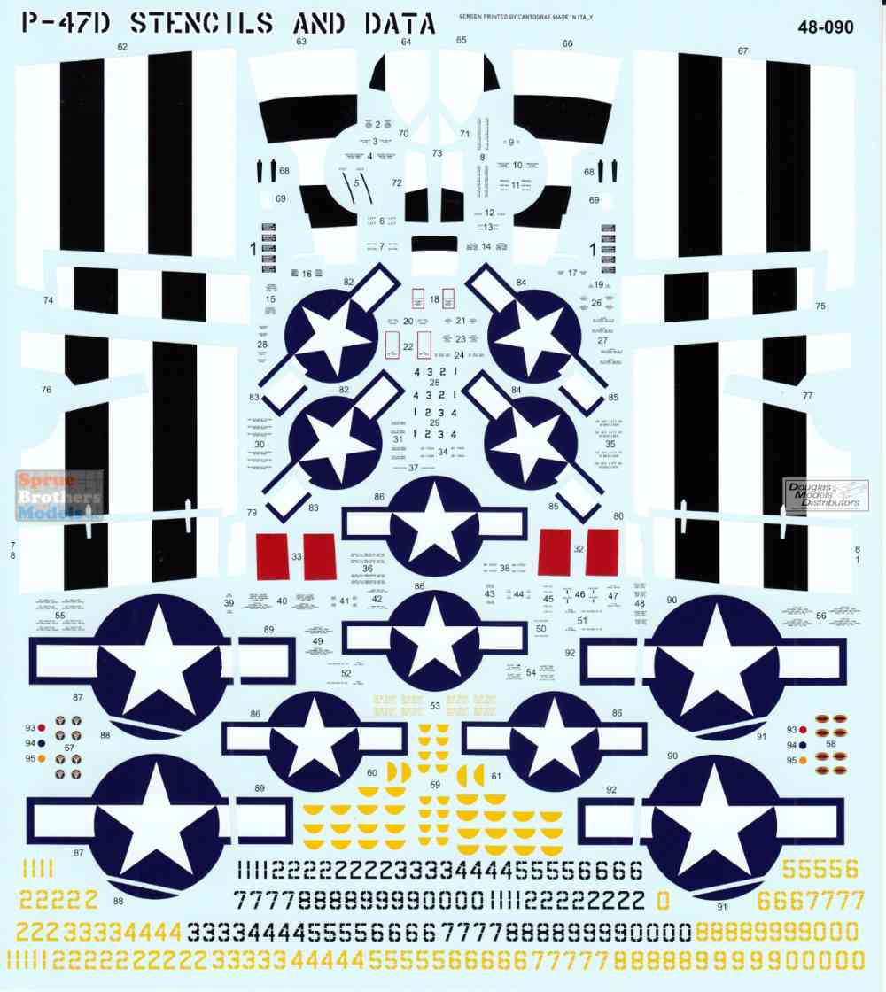 FUR48090 1:48 Furball Aero Design P-47D Thunderbolt Stencil & Data