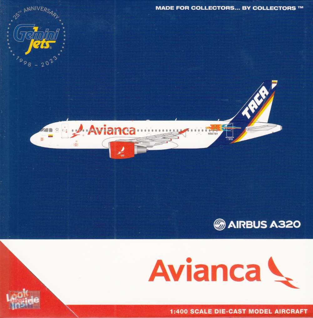 GEMGJ2190 1:400 Gemini Jets Avianca Airbus A320 #N567AV 'TACA