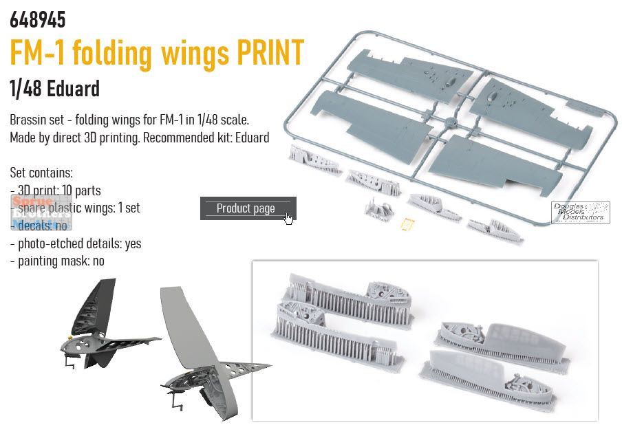 EDU648945 1:48 Eduard Brassin Print - FM-1 Wildcat Folding Wings