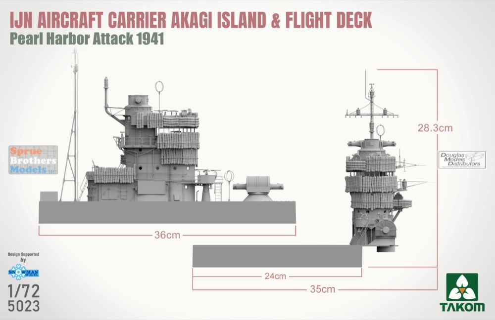 TAK05023 1:72 Takom IJN Akagi Island & Flight Deck Pearl Harbor