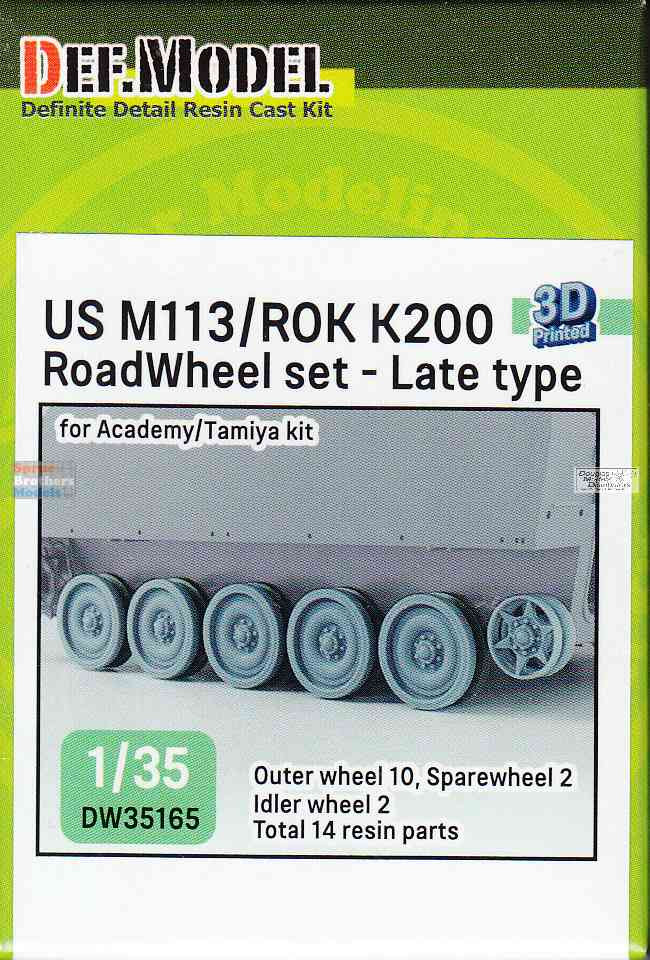 DEFDW35165 1:35 DEF Model US M113 / ROK K200 Roadwheel Set Late Type ...