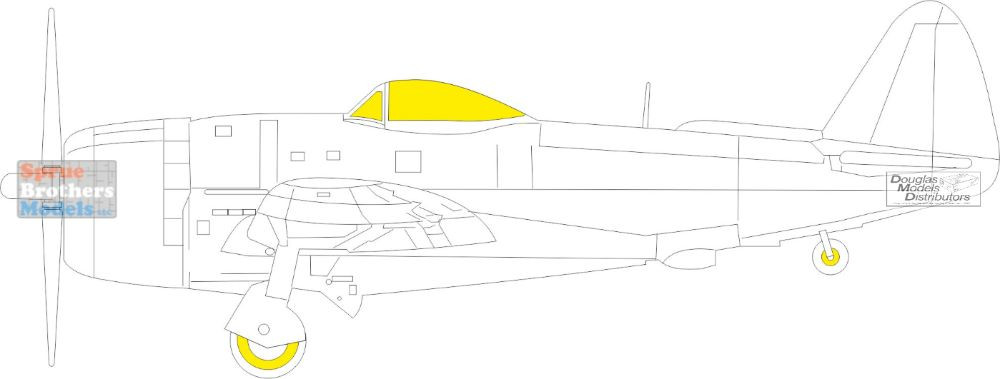 Eduard Mask 1/48 P-47D-25 Thunderbolt Mask For Tamiya – Model Accessories, EUEX 010