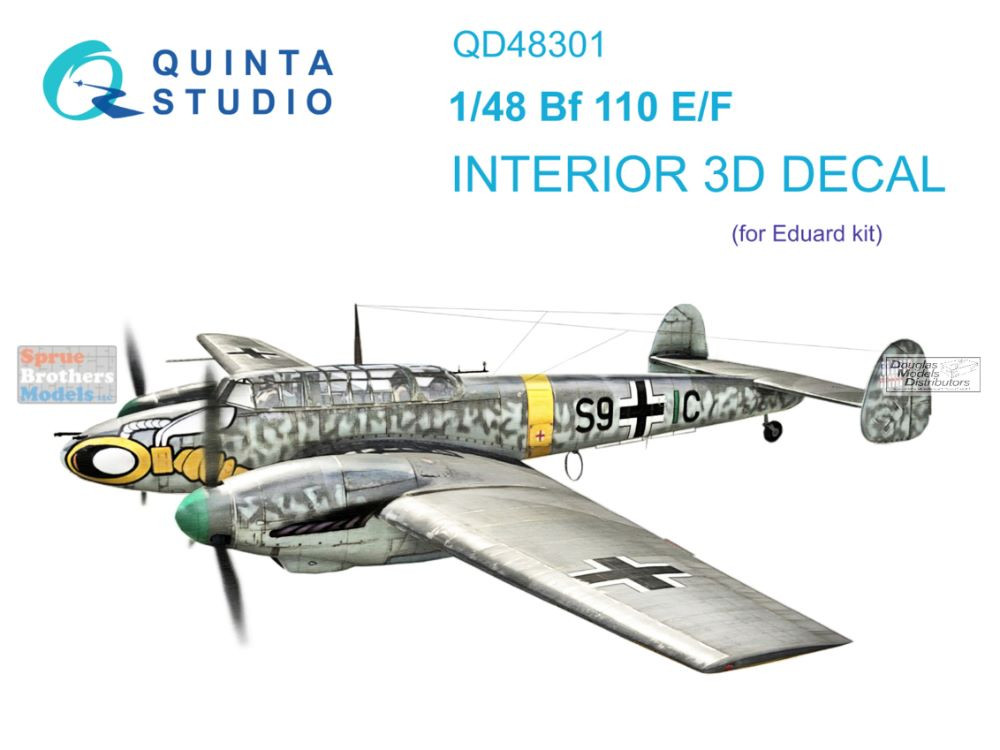 QTSQD48301 1:48 Quinta Studio Interior 3D Decal - Bf110E Bf110F (EDU ...
